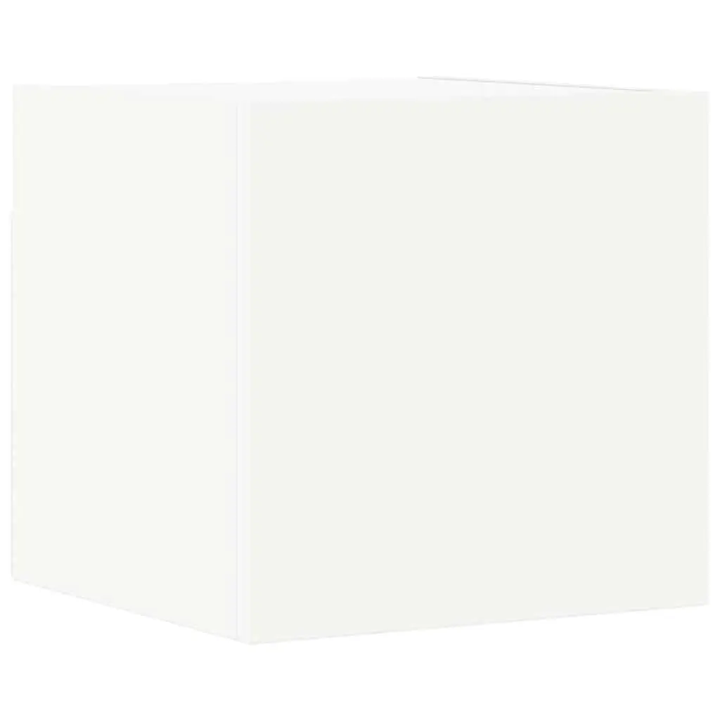 8-Piece Wall-Mounted White TV Cabinet Set
