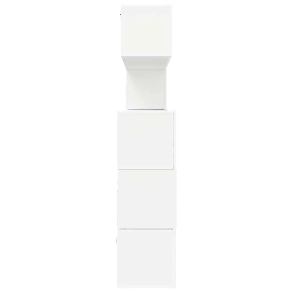 8-Piece Wall-Mounted White TV Cabinet Set