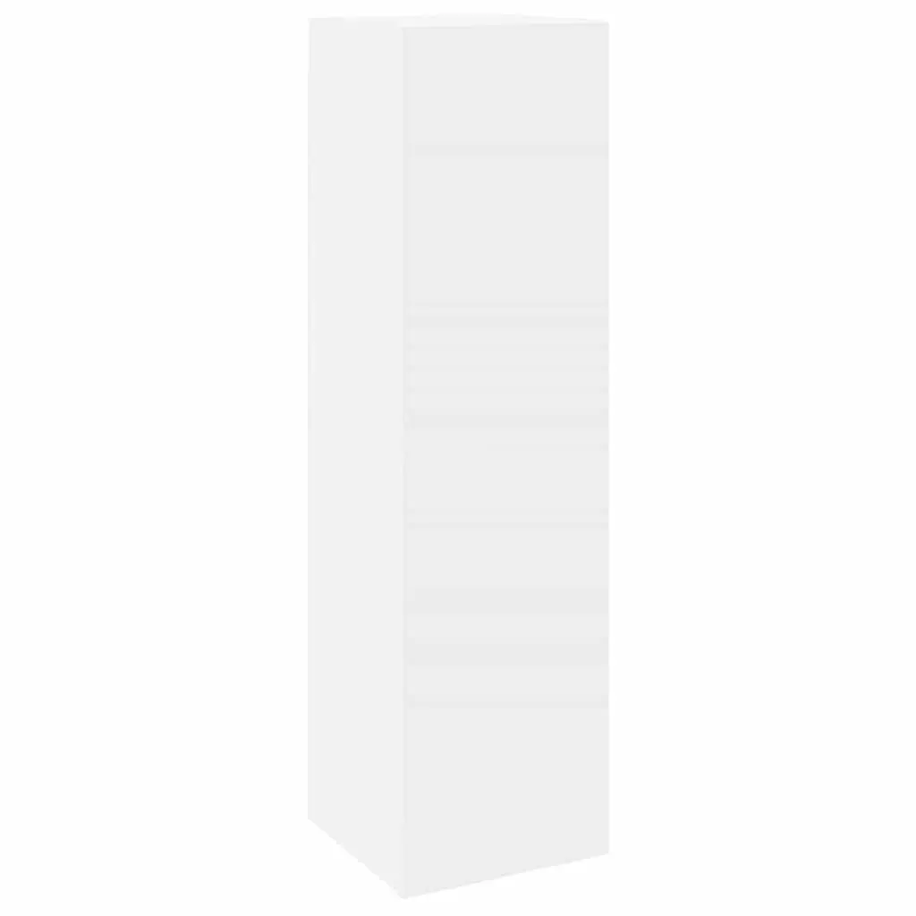 8-Piece White Wall-Mounted TV Cabinet Set
