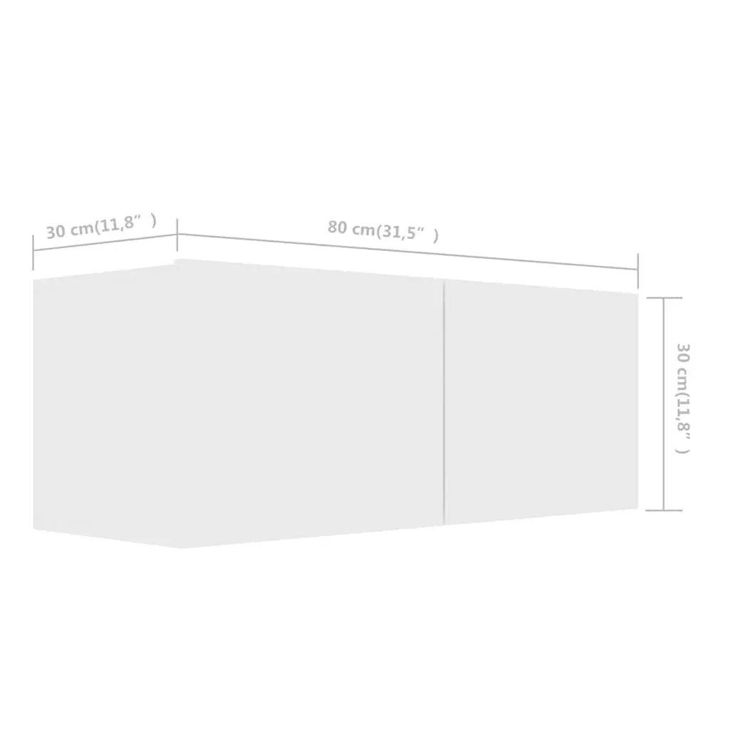 White 6-Piece Wall-Mounted TV Cabinet Set