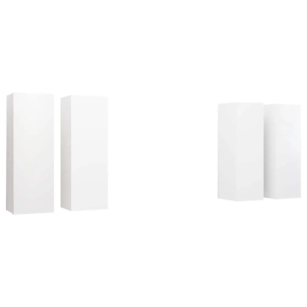 TV Cabinet Set Engineered Wood 30.5 x 30 x 90 cm White 4 Piece