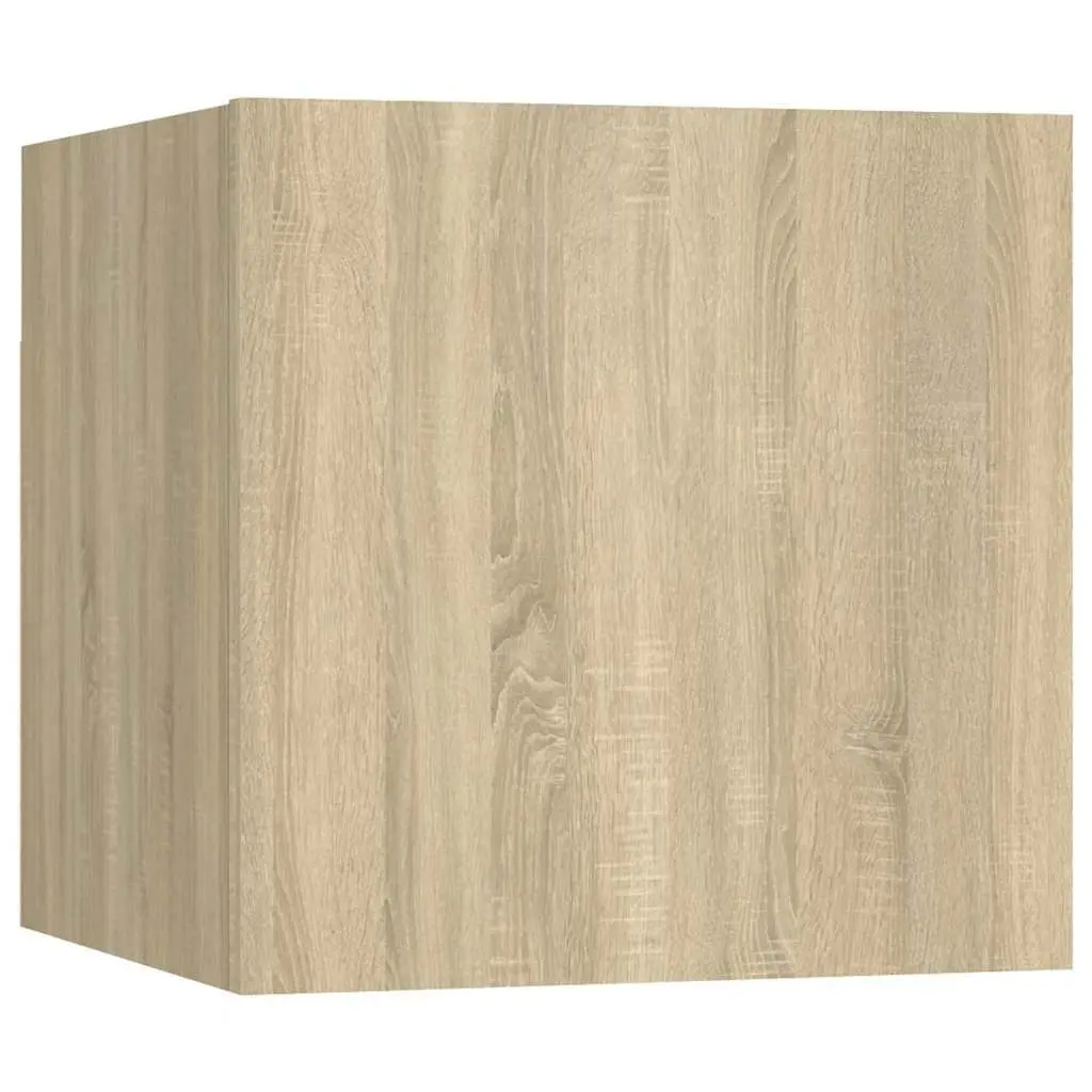 5 Piece Brown Wall Mounted TV Cabinet Set