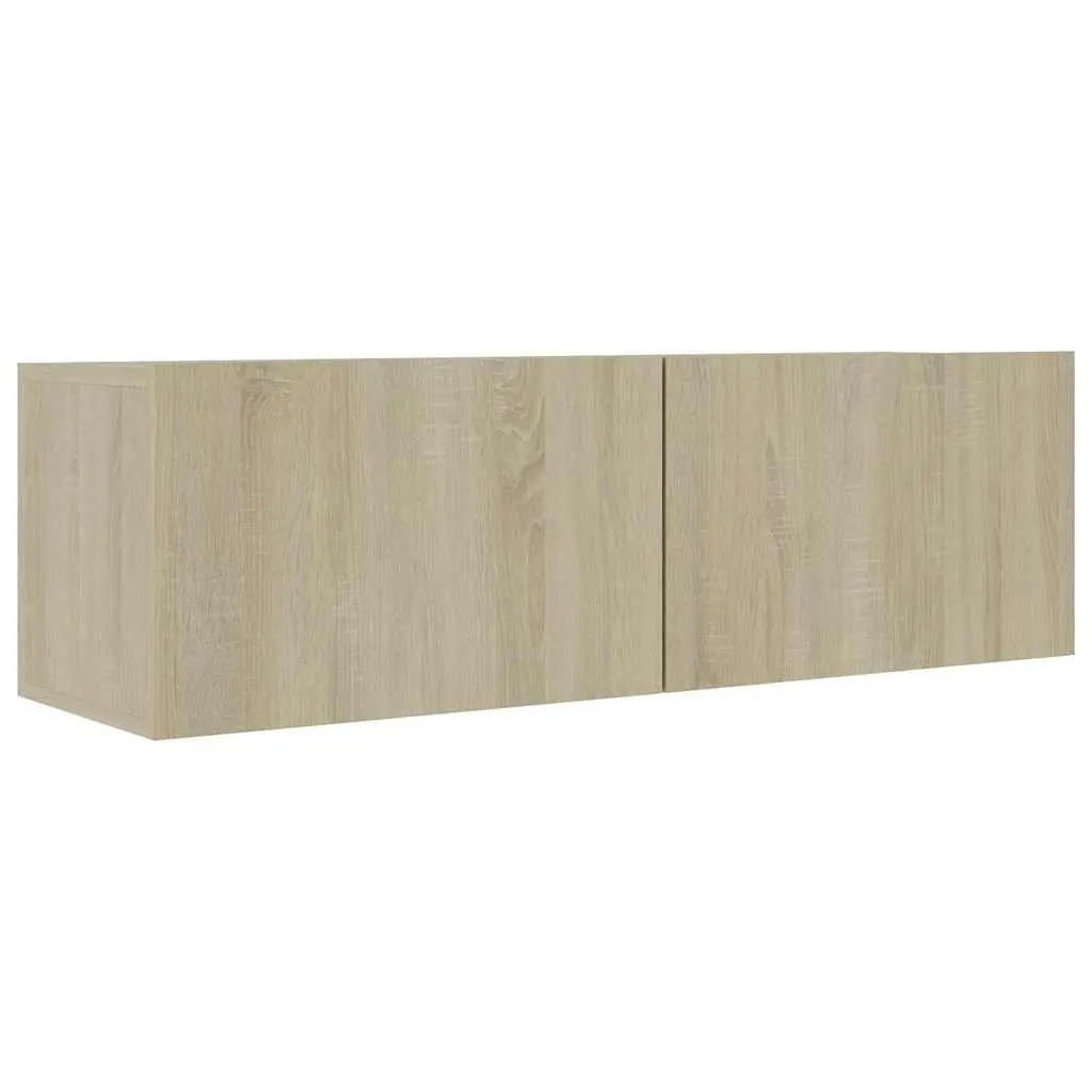 5 Piece Brown Wall Mounted TV Cabinet Set