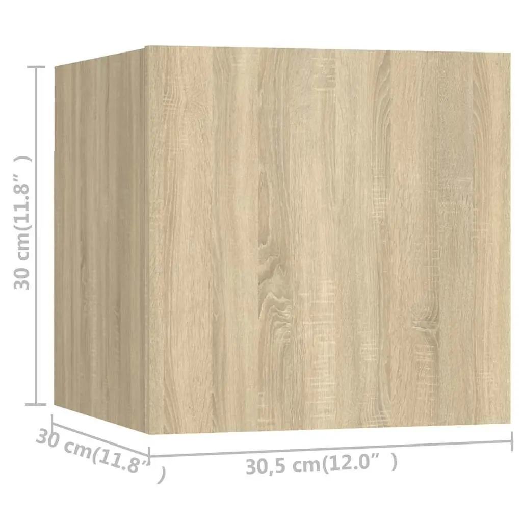 5 Piece Brown Wall Mounted TV Cabinet Set
