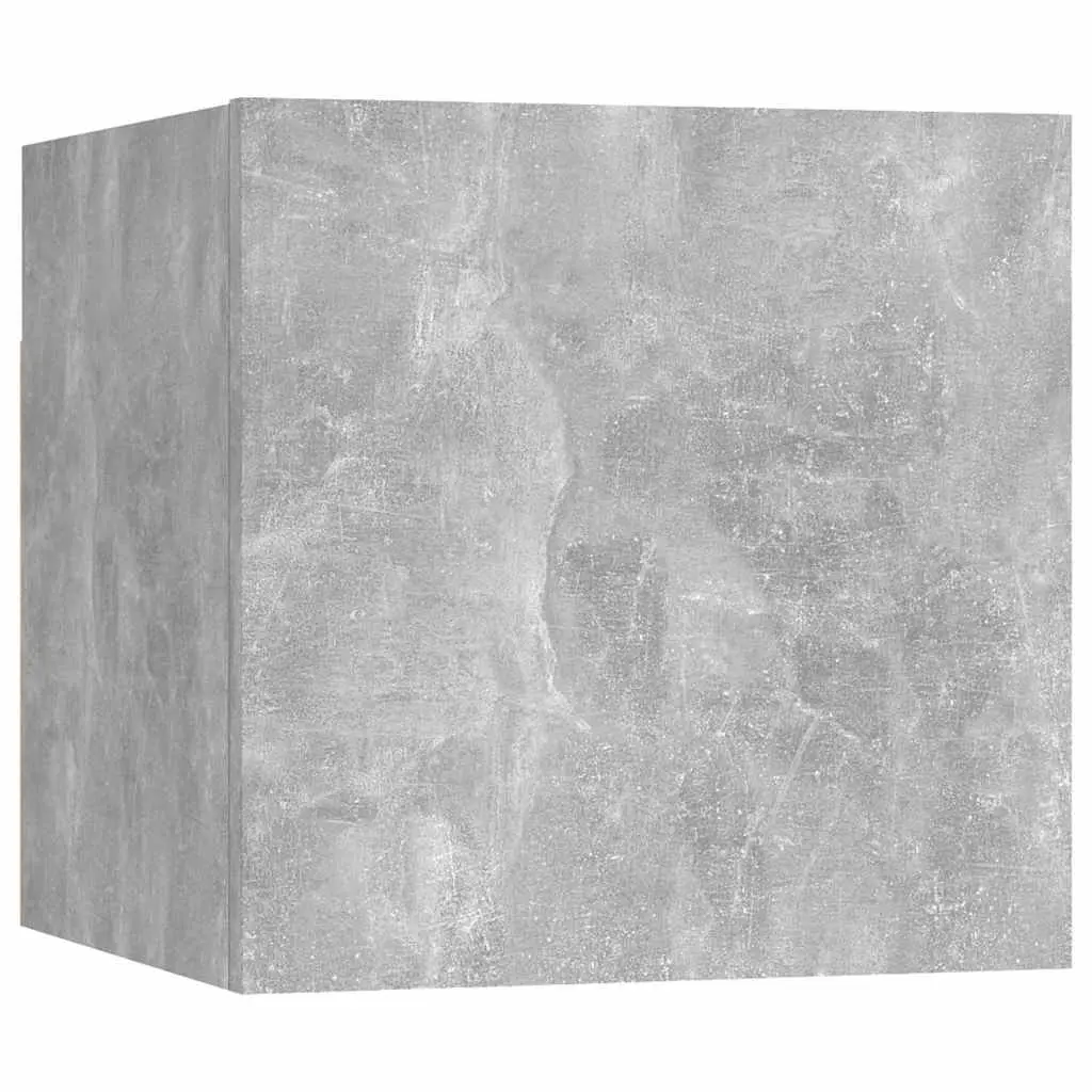 5 Piece Grey Wall Mounted TV Cabinet Set