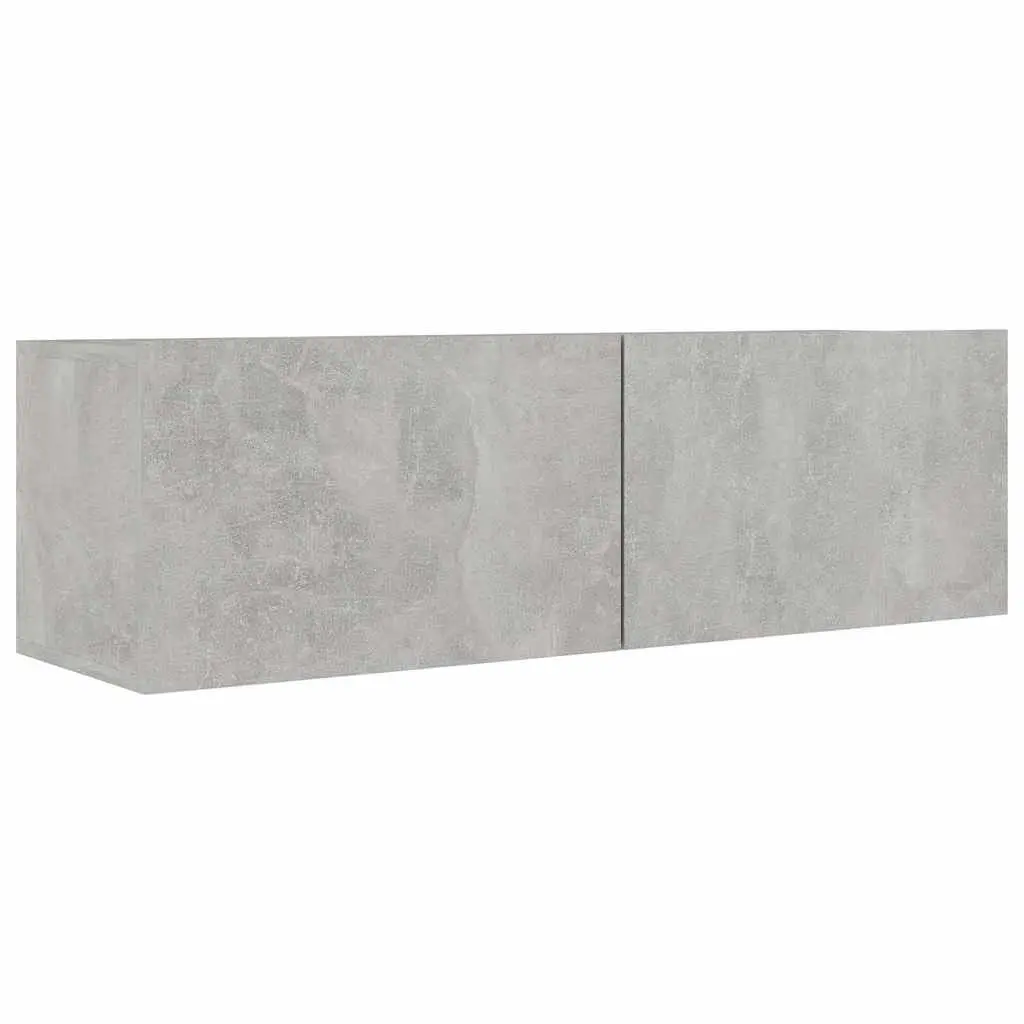 5 Piece Grey Wall Mounted TV Cabinet Set