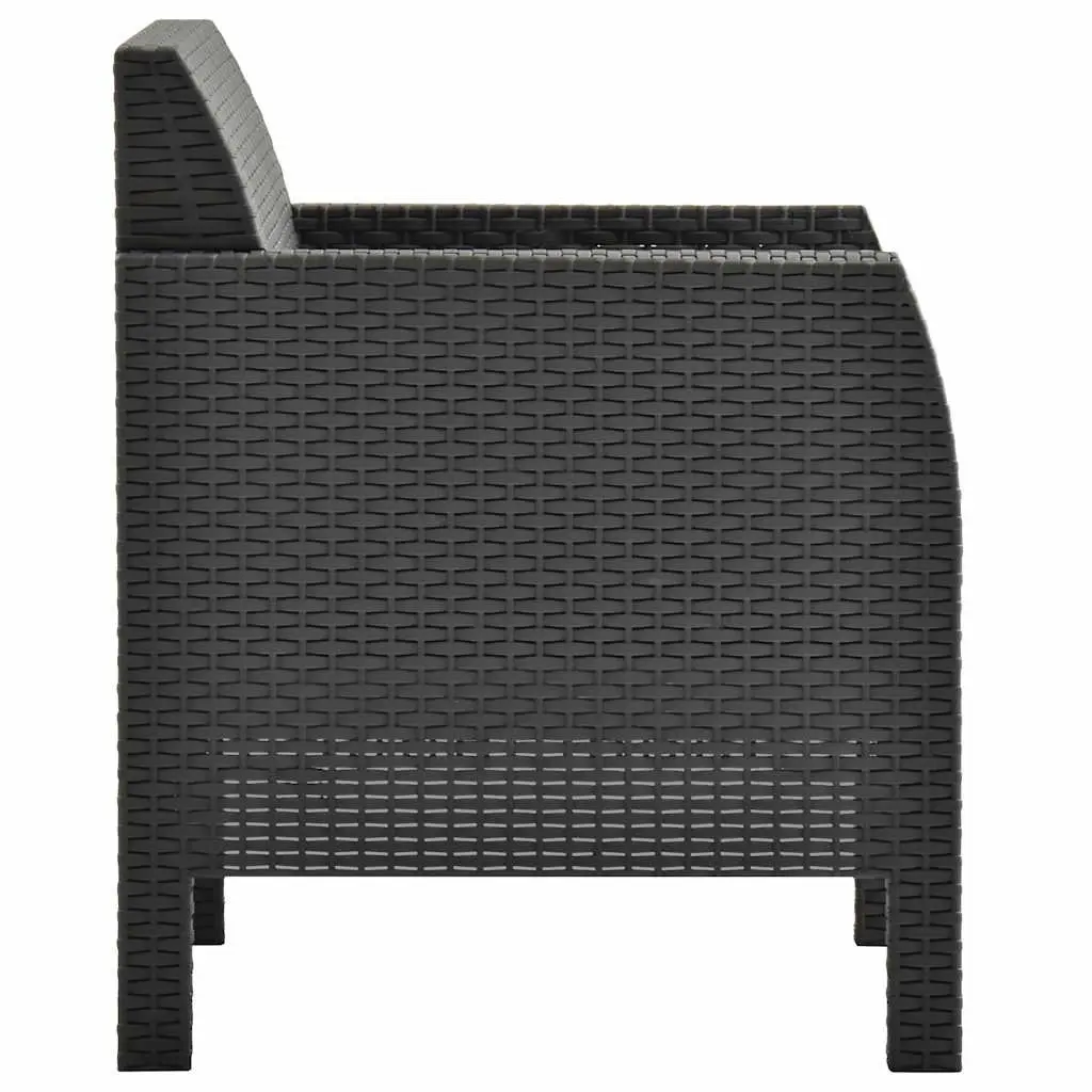 Garden Chairs Set Polypropylene 2 Piece Anthracite with Cushions