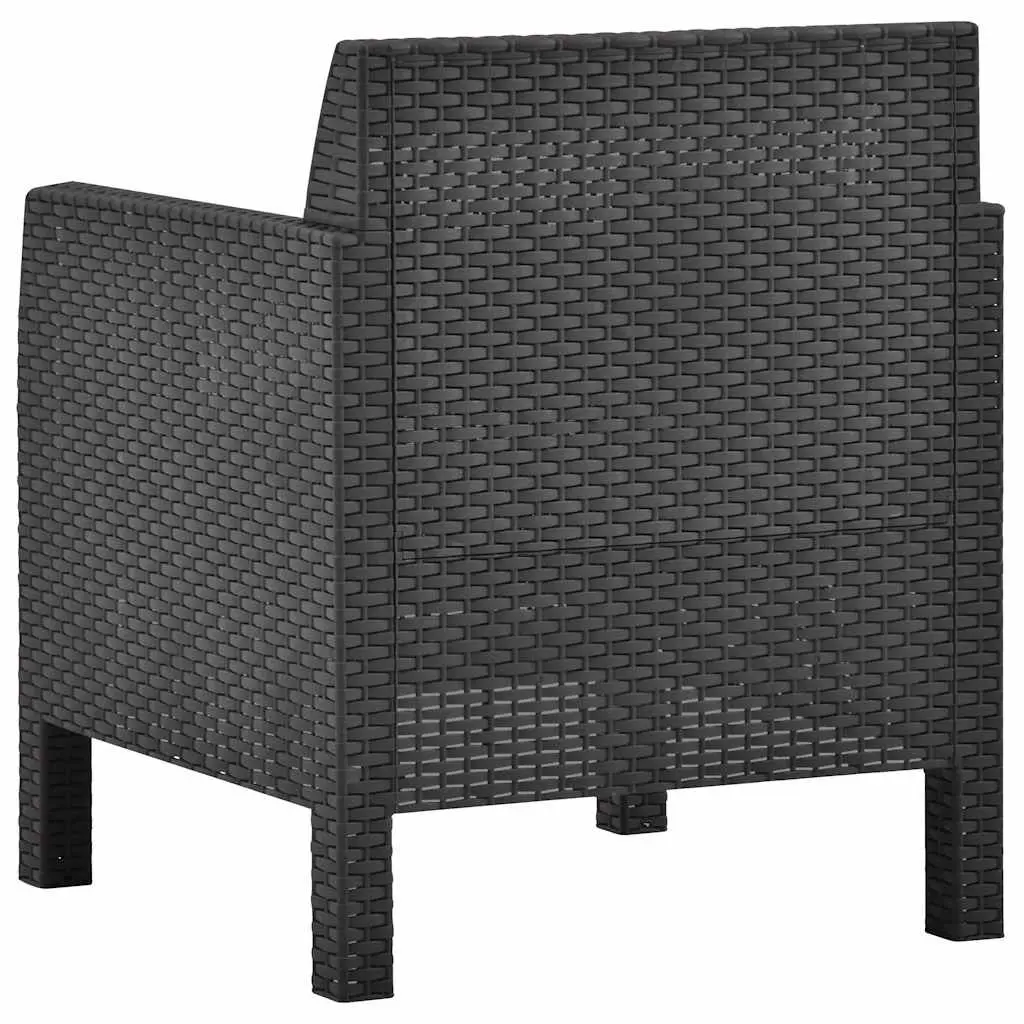 Garden Chairs Set Polypropylene 2 Piece Anthracite with Cushions