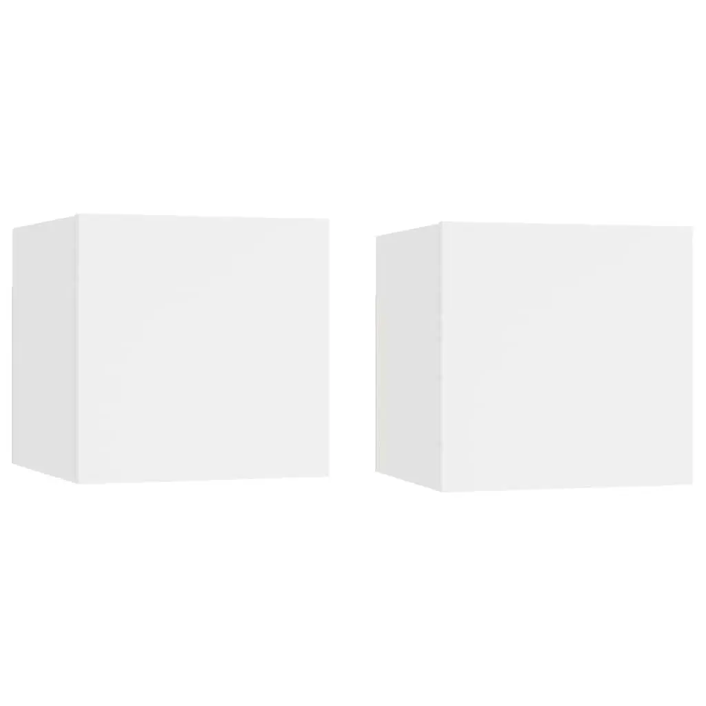 Bedside Cabinet Engineered Wood 30.5x30x30 cm White 2 Piece