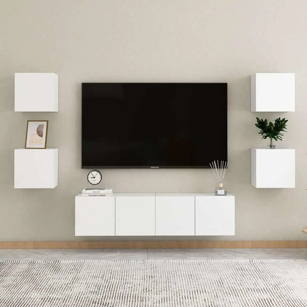 Bedside Cabinet Engineered Wood 30.5x30x30 cm White 2 Piece