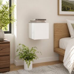 Premium White Wall-Mounted Bedside Cabinet Organizer