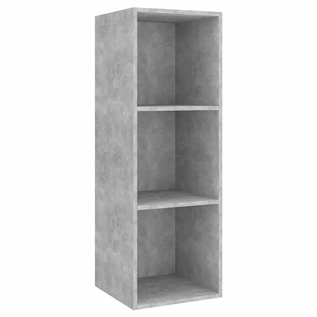 Grey Engineered Wood Wall-Mounted 3-Piece TV Cabinet Set