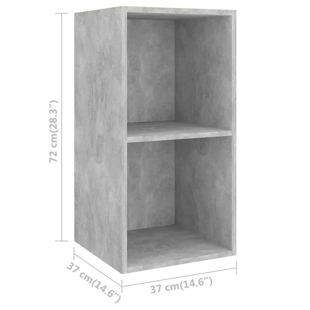 Grey Engineered Wood Wall-Mounted 3-Piece TV Cabinet Set