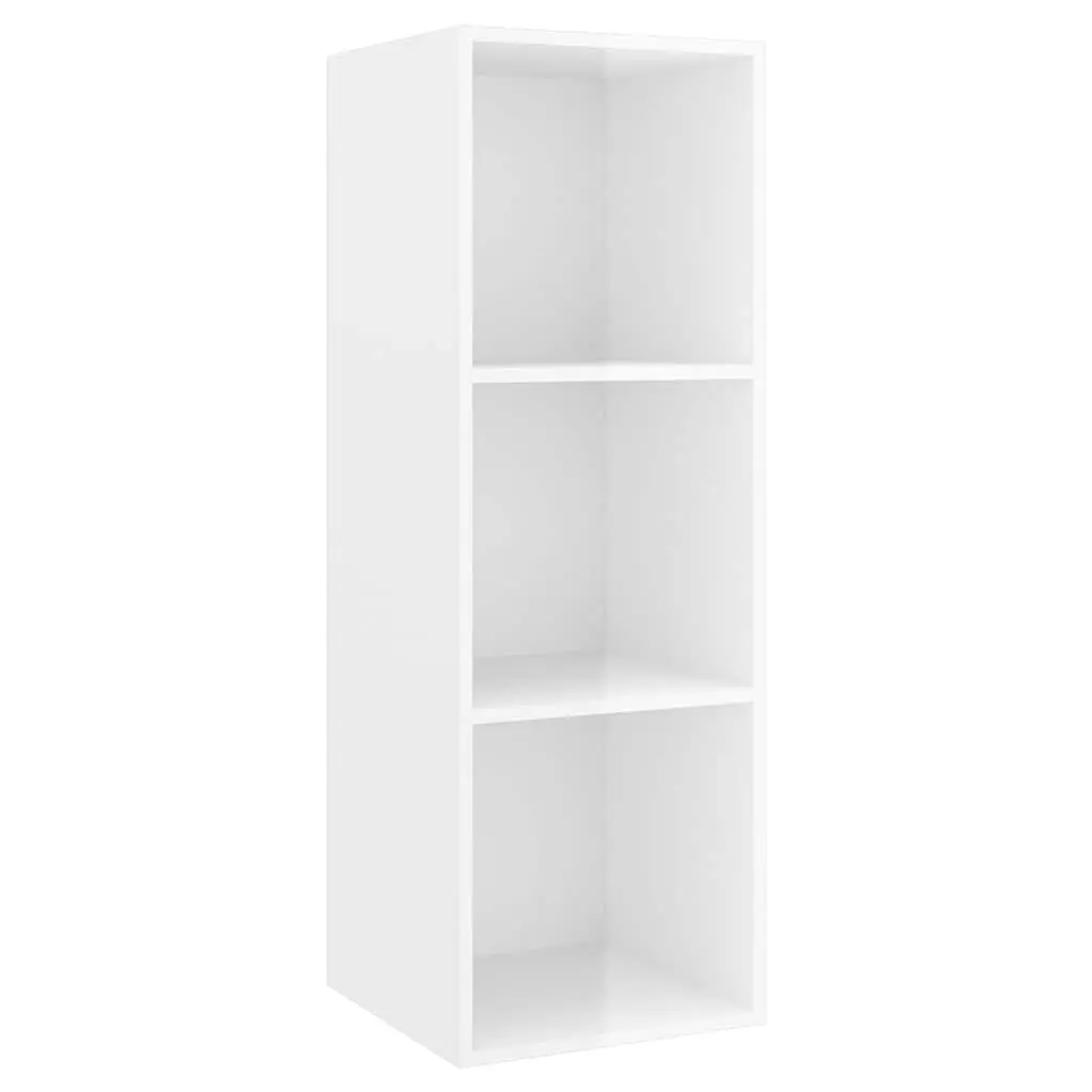 High Gloss White 3-Piece Wall Mounted TV Cabinet Set