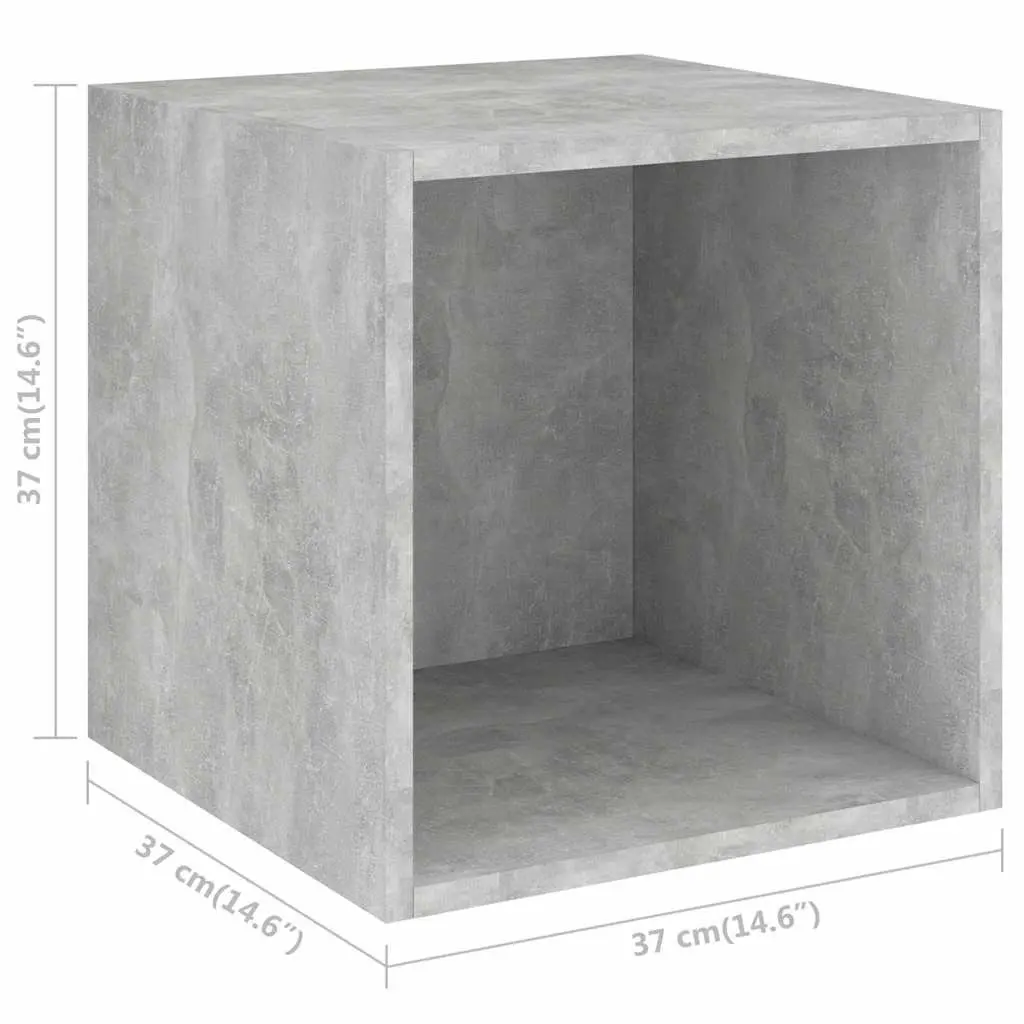 4 Piece Wall Mounted TV Cabinet Set in Grey