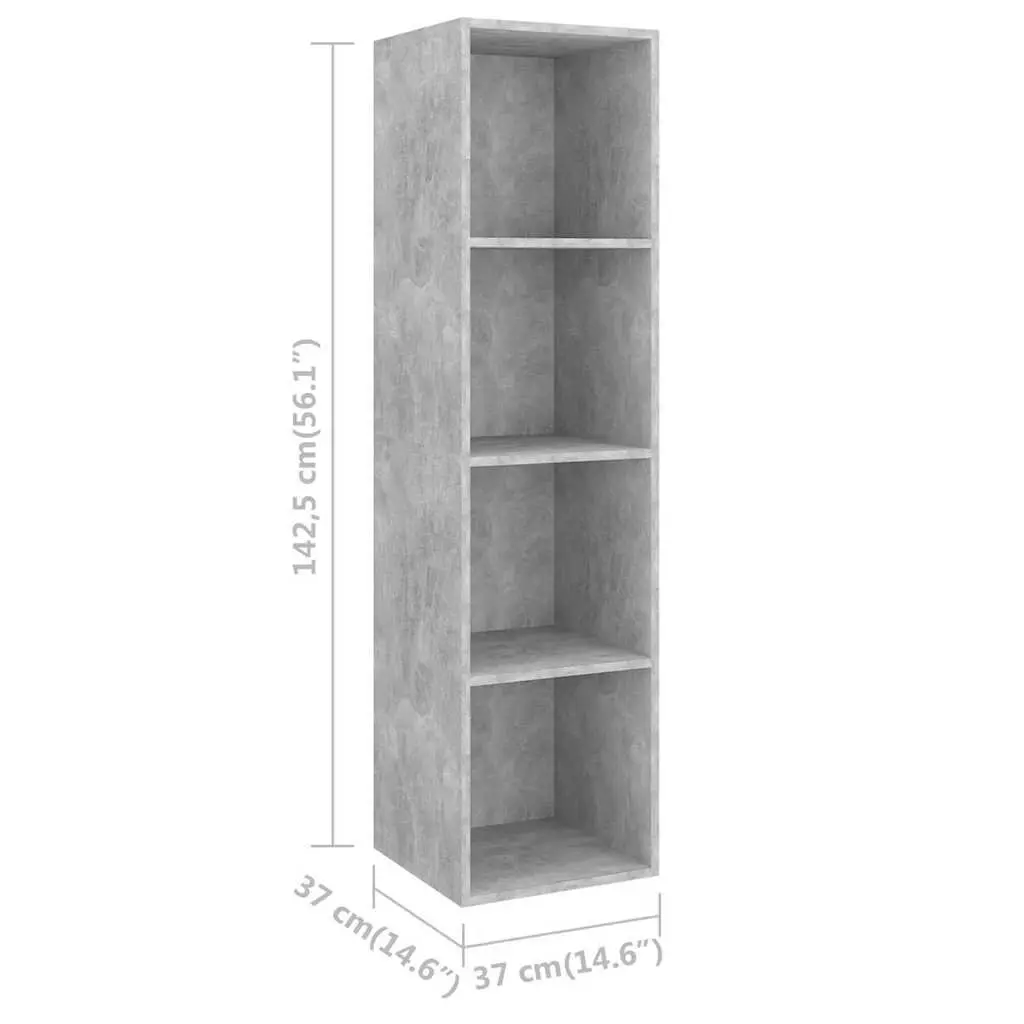 TV Cabinet Set 3 Piece Wall Mounted Storage Unit Grey Engineered Wood Furniture
