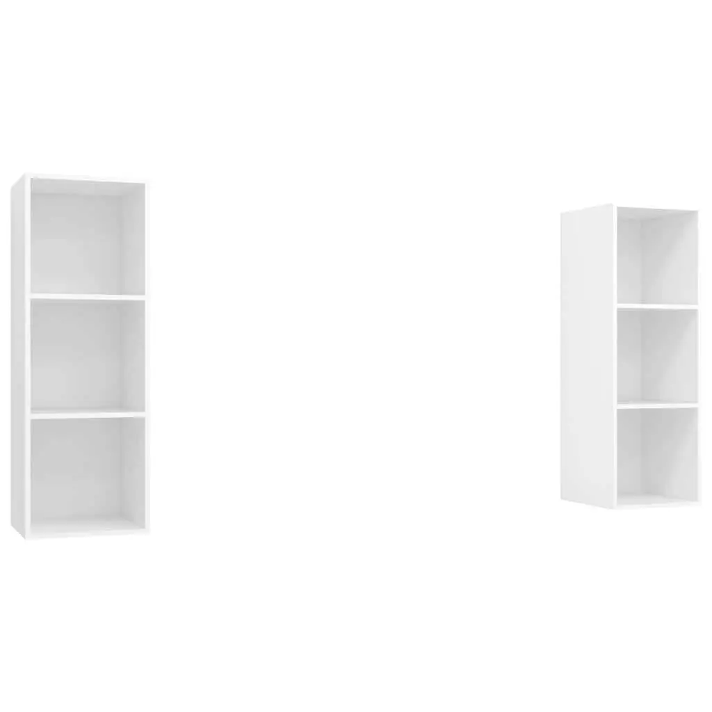 Wall-Mounted TV Cabinet Set in White