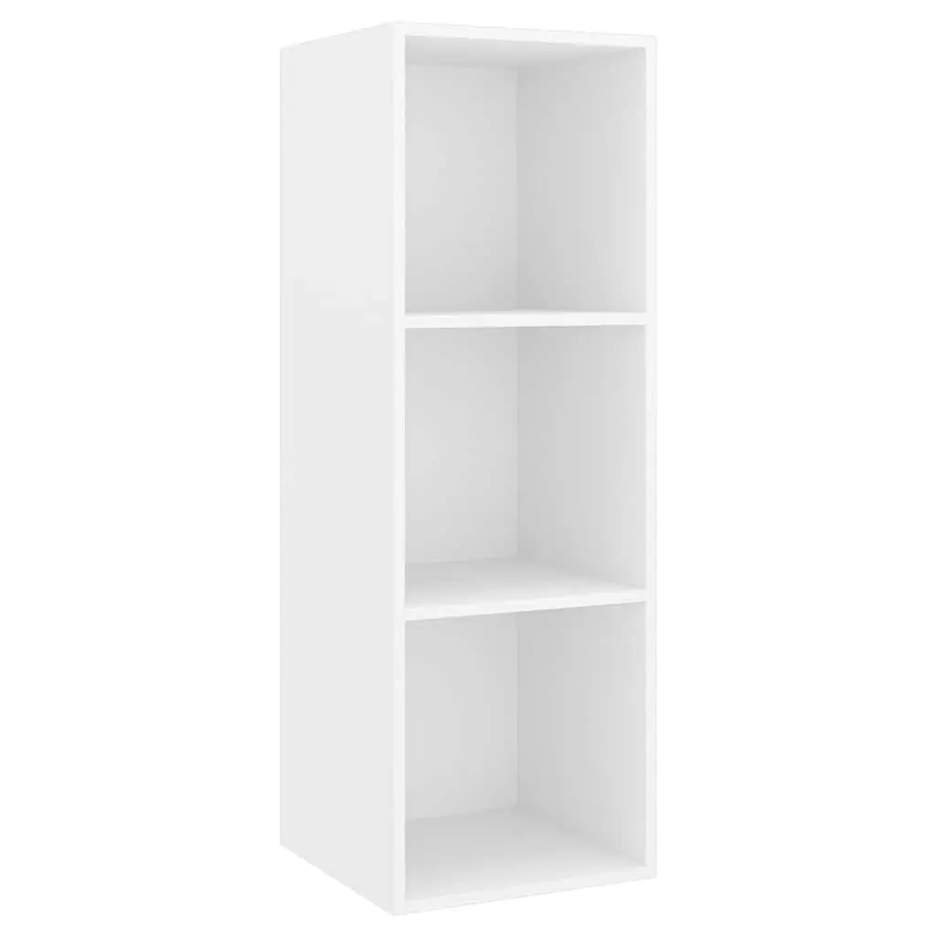 Wall-Mounted TV Cabinet Set in White