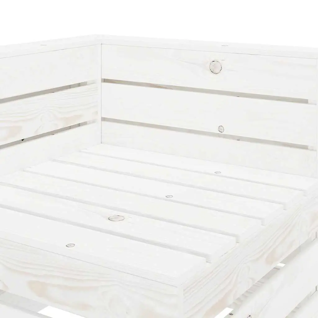 Pallet Sofa Solid Pinewood 2-Seater White