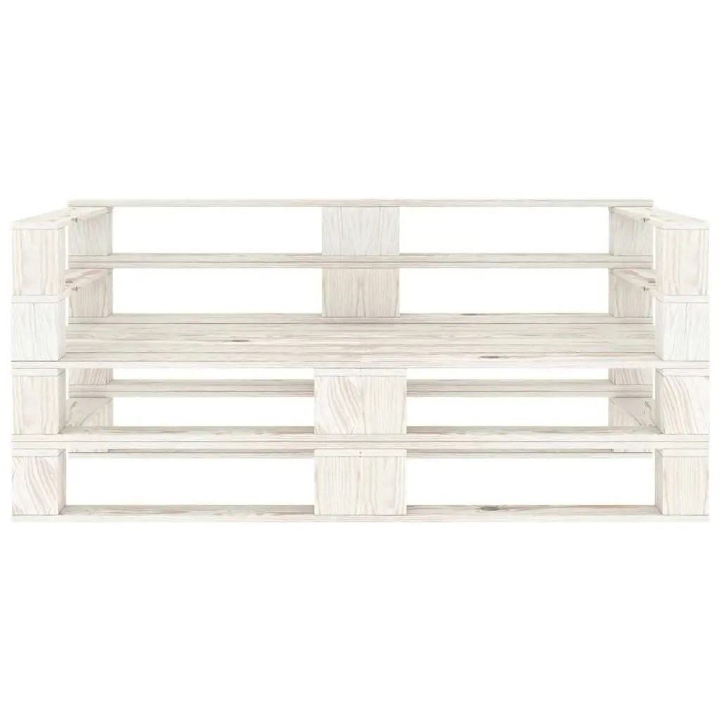 White Solid Pinewood Outdoor Garden Pallet Sofa