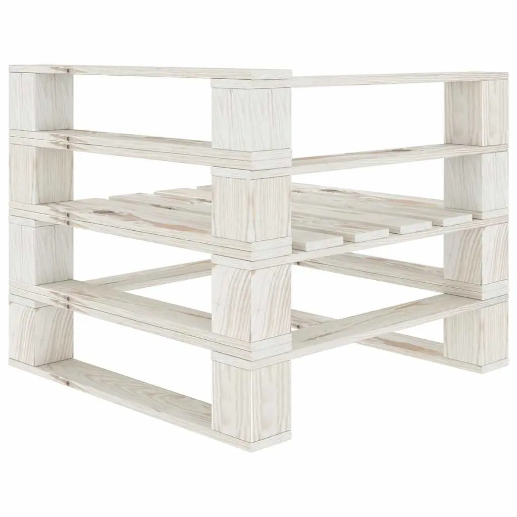 White Solid Pinewood Outdoor Garden Pallet Sofa