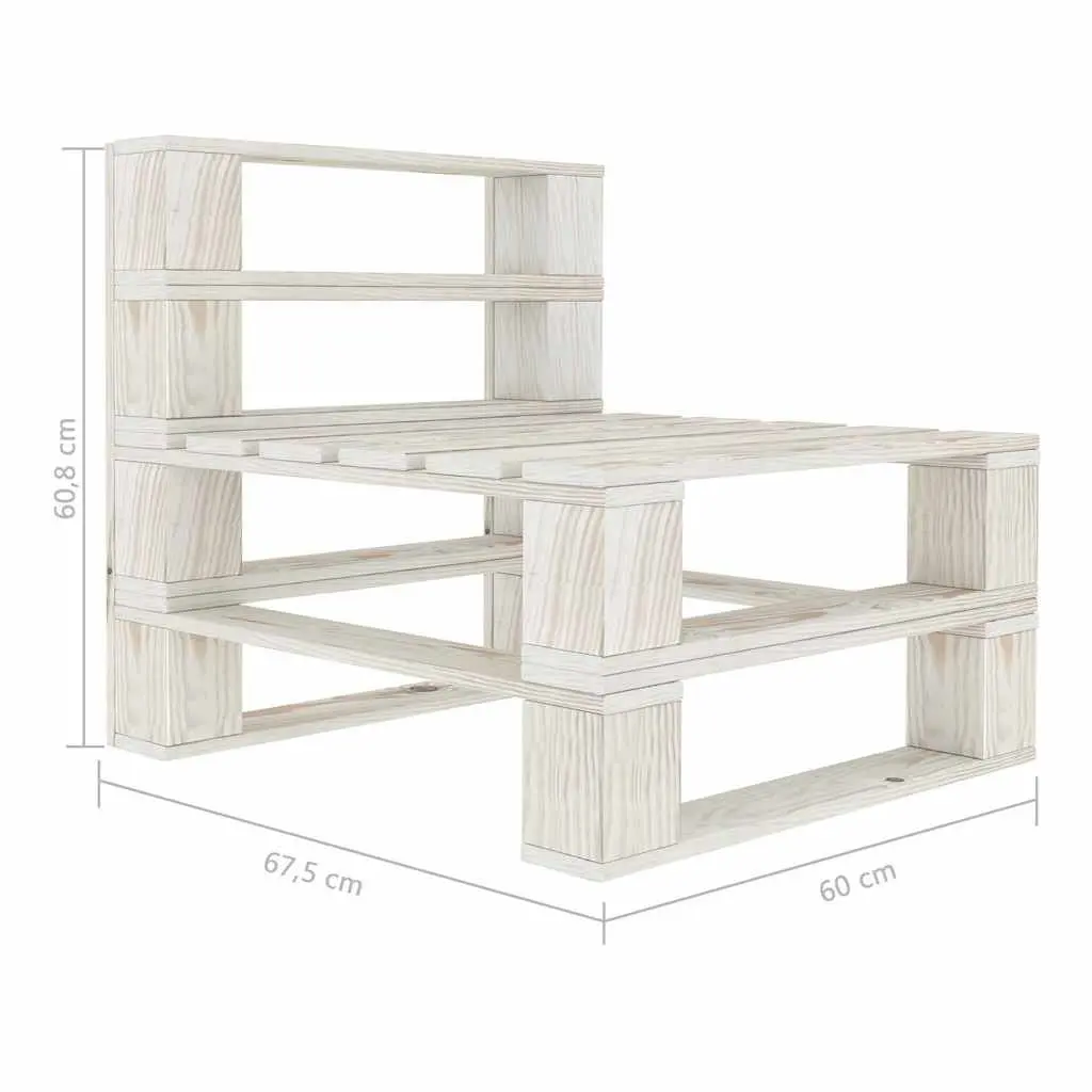 5 Piece White Wooden Outdoor Lounge Set with Coffee Table