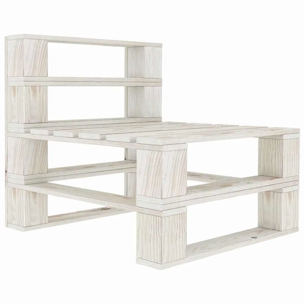 5 Piece White Wooden Outdoor Lounge Set with Coffee Table