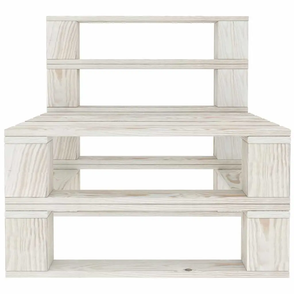 5 Piece White Wooden Outdoor Lounge Set with Coffee Table