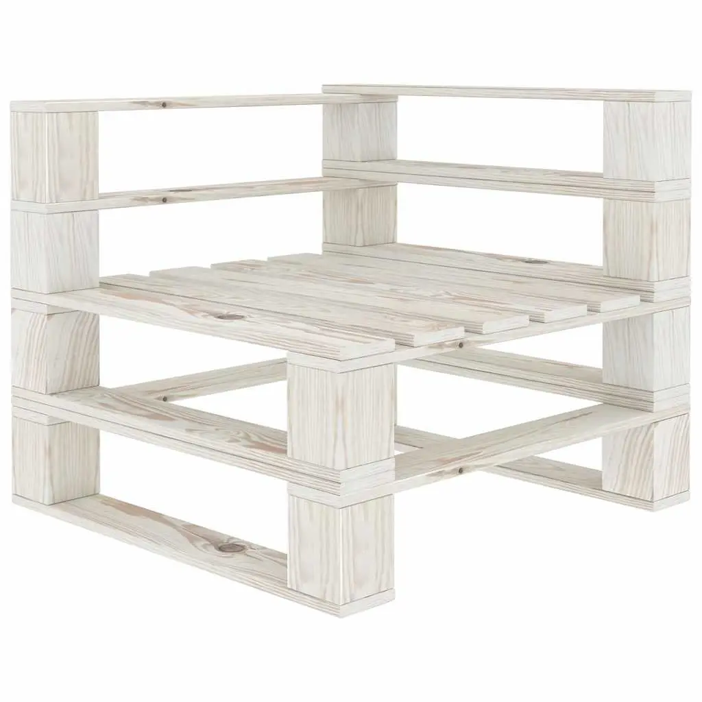 5 Piece White Wooden Outdoor Lounge Set with Coffee Table