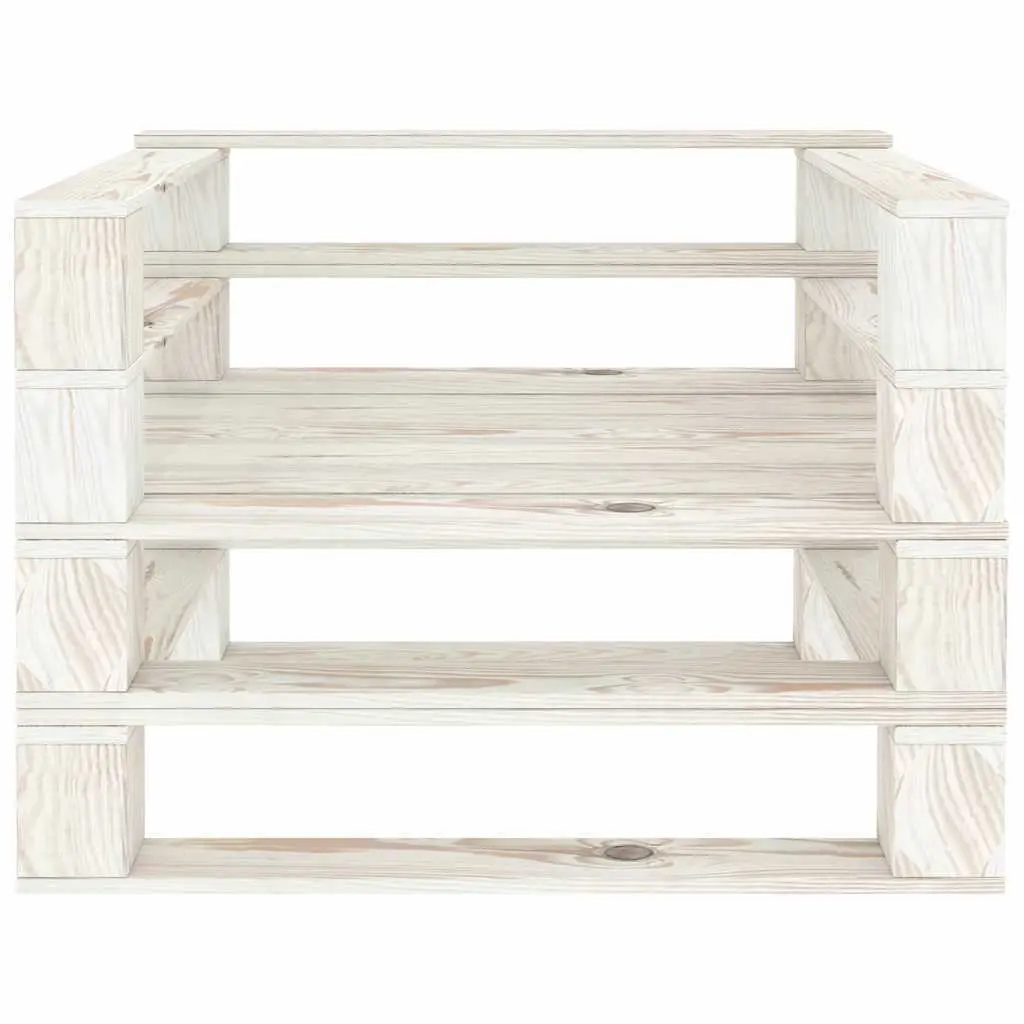 5 Piece White Wooden Outdoor Lounge Set with Coffee Table