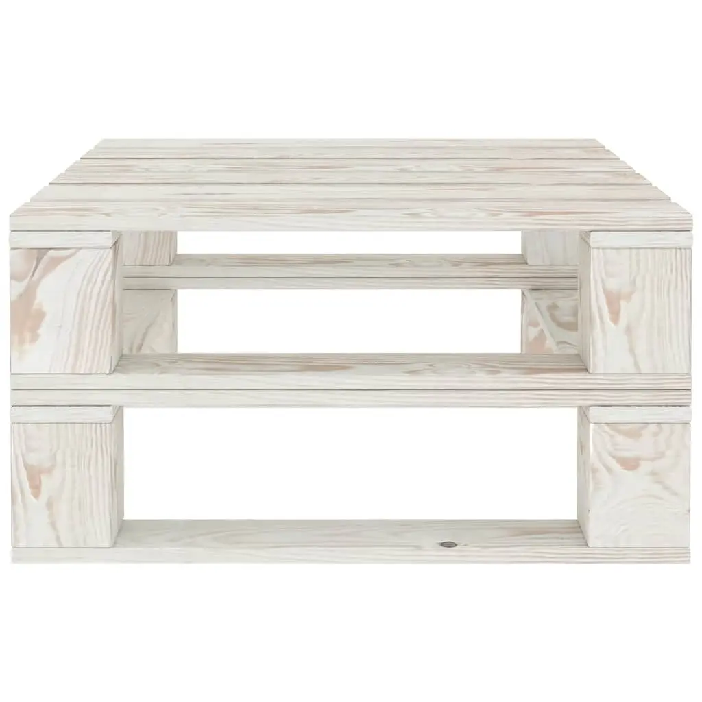 5 Piece White Wooden Outdoor Lounge Set with Coffee Table