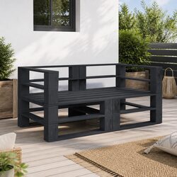Grey Wooden Pallet Sofa for Outdoor Spaces