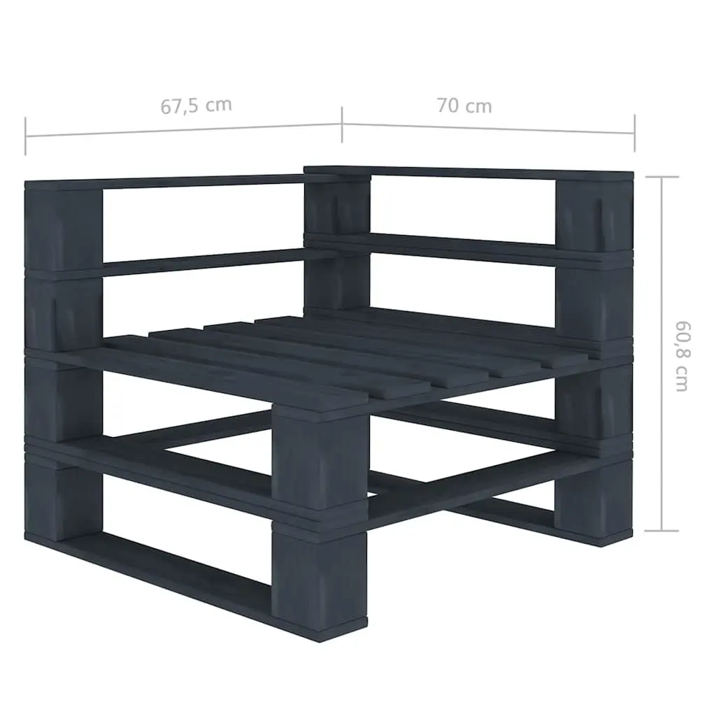 Grey Wooden Pallet Sofa for Outdoor Spaces