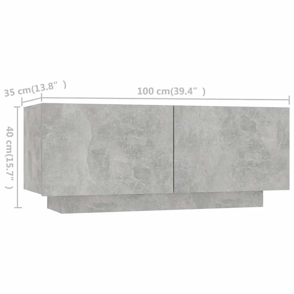 TV Cabinet RGB LED Lights Grey 200cm Modern Living Room Storage Unit