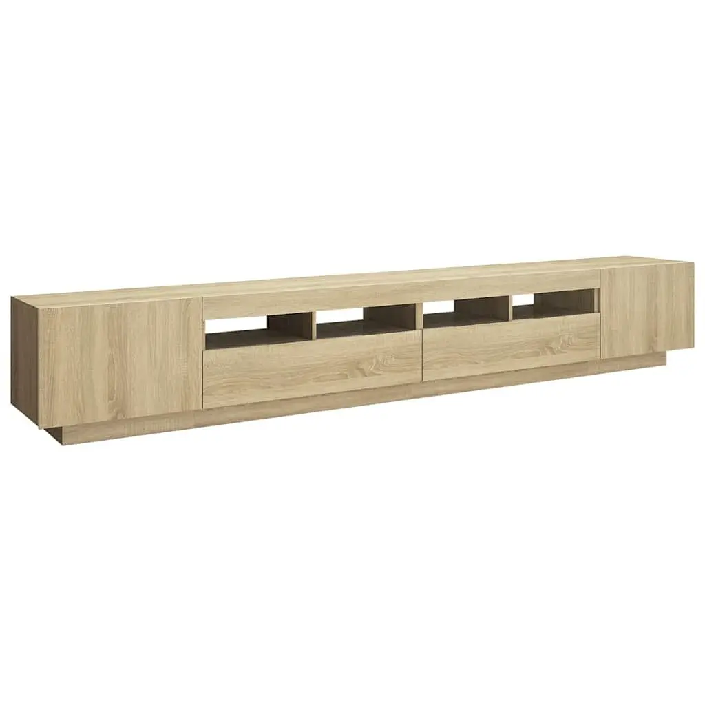 TV Cabinet Sonoma Oak RGB LED Lights 260x35x40cm