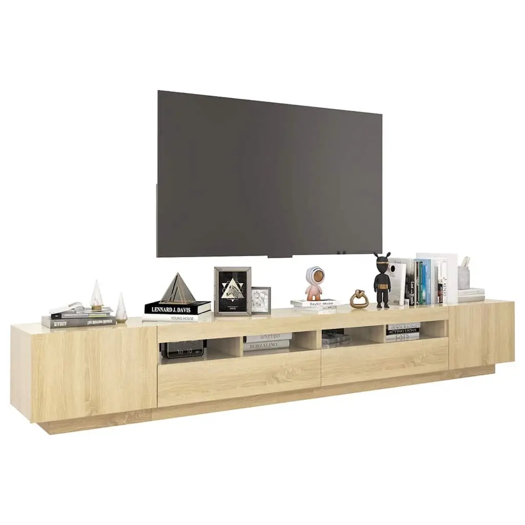 TV Cabinet Sonoma Oak RGB LED Lights 260x35x40cm
