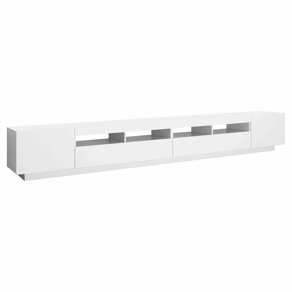 White 300cm TV Cabinet with LED Lighting