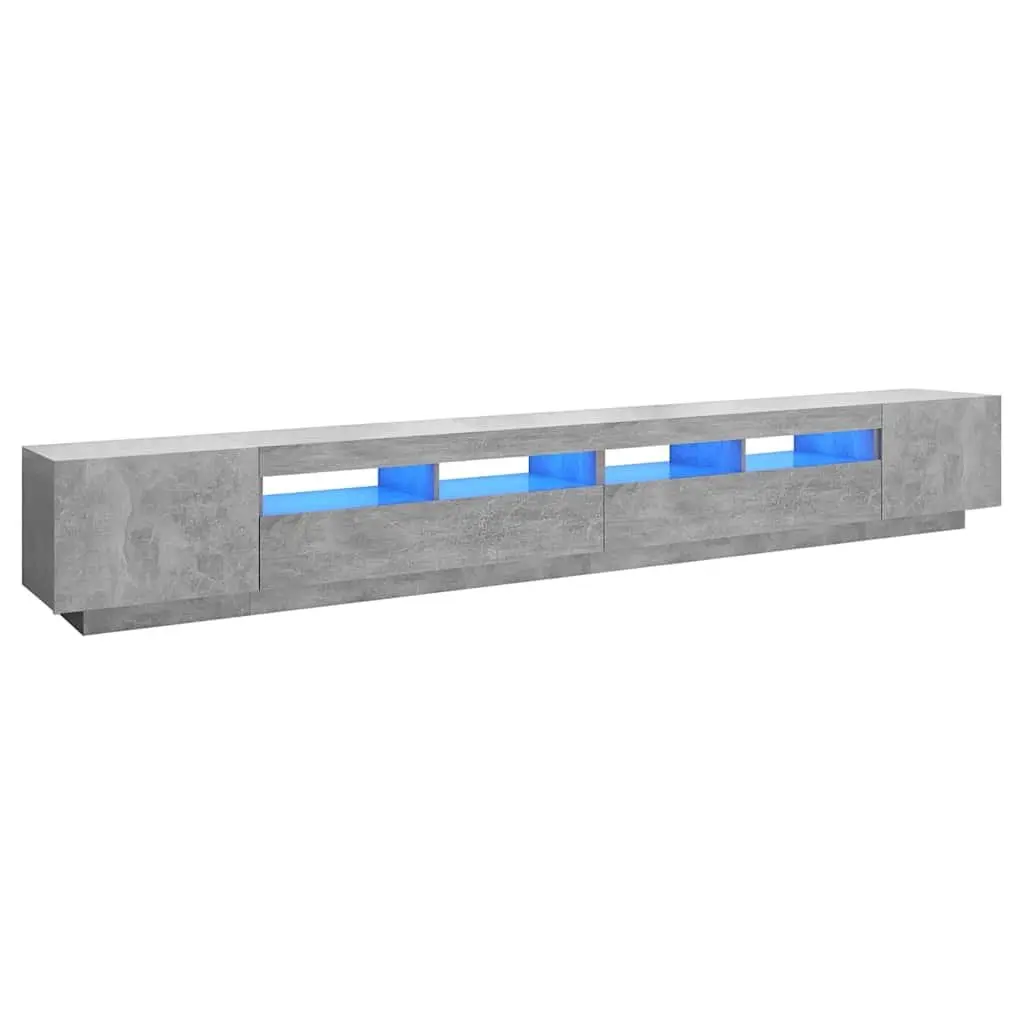 TV Cabinet RGB LED Lights Grey Modern Media Storage Unit 300 x 35 x 40 cm