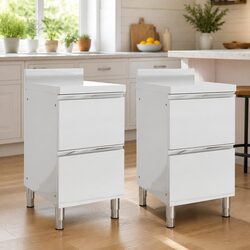 Commercial Kitchen Cabinet 2 Drawers Storage Unit 50x60x96 cm Stainless Steel