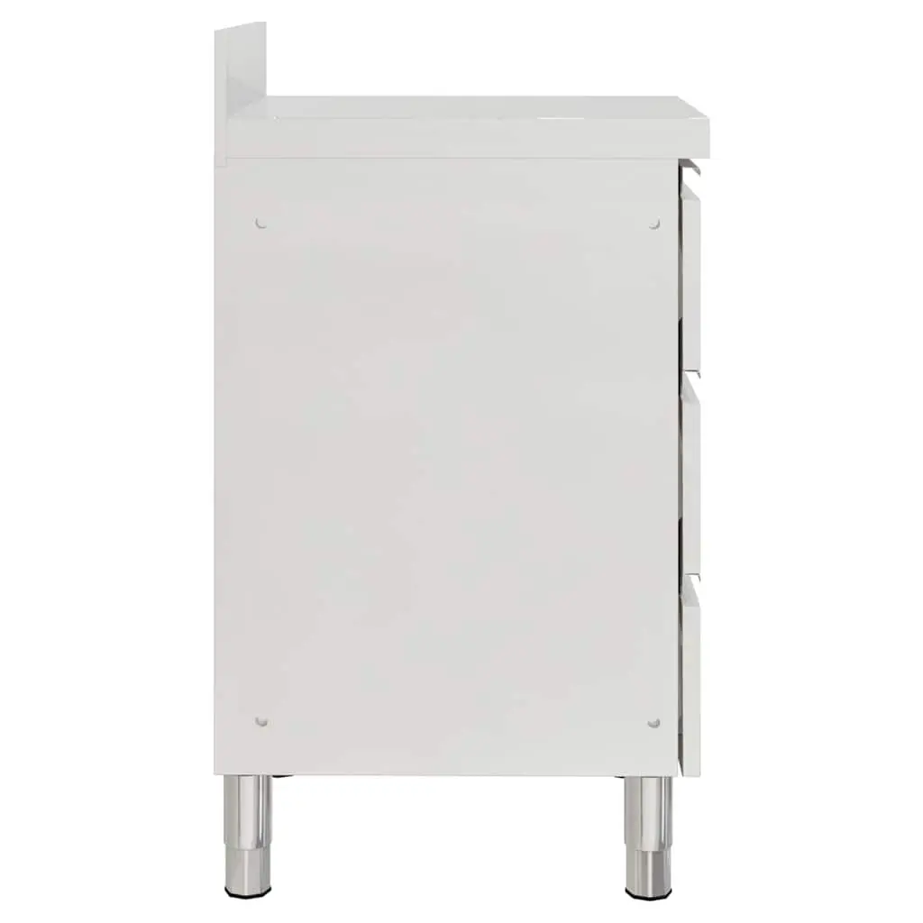 Commercial Kitchen Cabinet Stainless Steel 50 x 60 x 96 cm with 3 Drawers