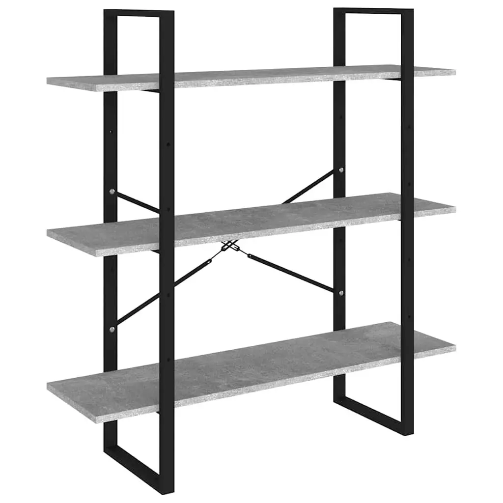 5-Tier Grey Book Cabinet with Durable Metal Frame