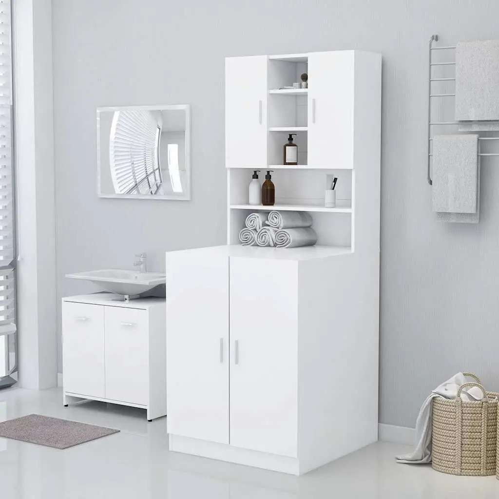 White Washing Machine Cabinet for Storage