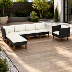 7-Piece Outdoor Lounge Set with Durable PE Rattan