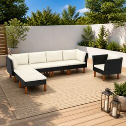 7-Piece Outdoor Lounge Set with Durable Eucalyptus Legs