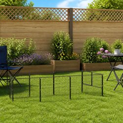 Outdoor Dog Kennel with Lockable Door and Steel Mesh