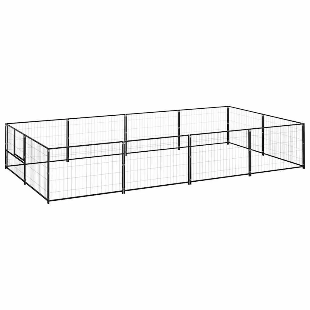 Dog Kennel Steel Large Outdoor Black Enclosure Pet Run Exercise Play Area