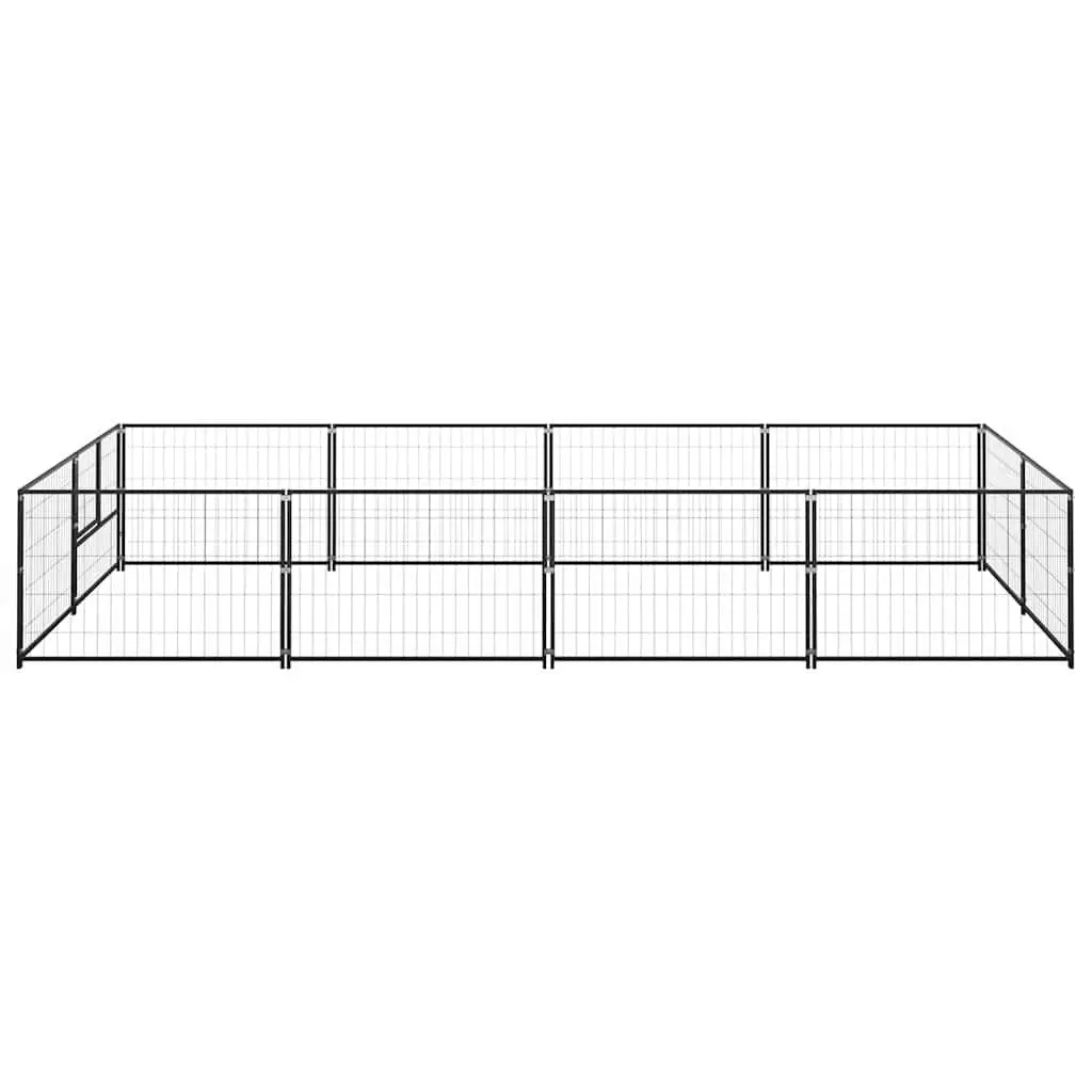 Dog Kennel Steel Large Outdoor Black Enclosure Pet Run Exercise Play Area