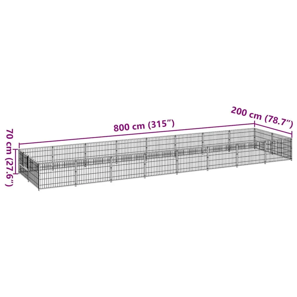 Dog Kennel Steel Wire Mesh Large Silver