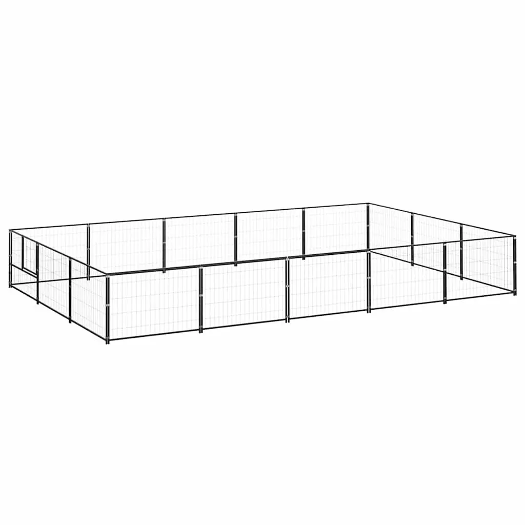Dog Kennel Steel Wire Mesh Large Black