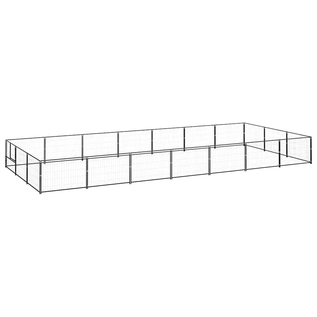 Steel Dog Kennel with Wire Mesh Walls, 21m²